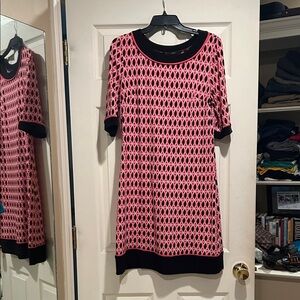 R&K Pink and Black Patterned Mini Dress